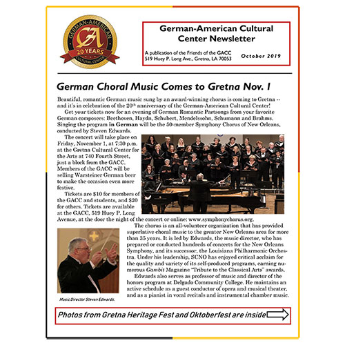 GACC Newsletter - October 2019 Cover