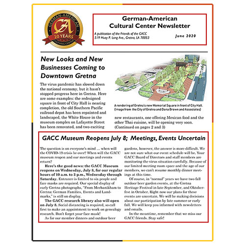GACC Newsletter - June 2020 Cover