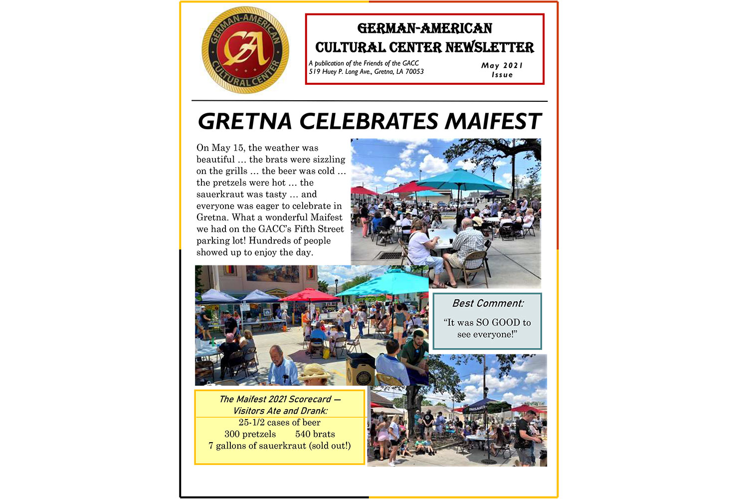 GACC Newsletter - May 2021 Cover