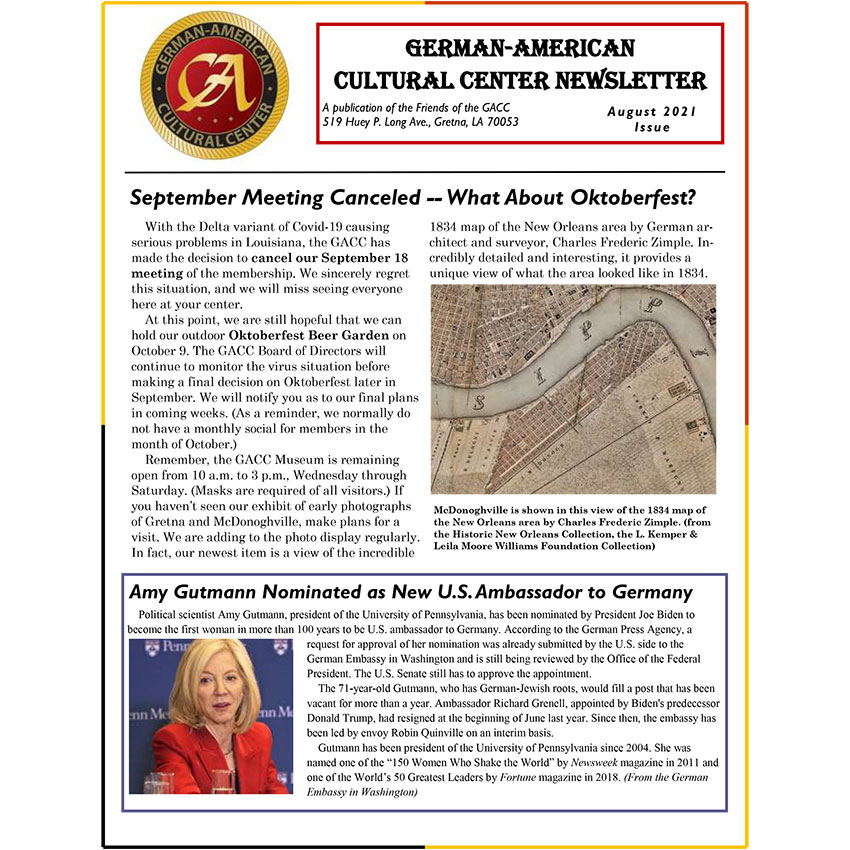 GACC Newsletter - August 2021 Cover