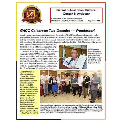 GACC Newsletter - July - August 2019 Cover