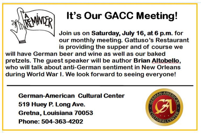 GACC Monthly Meeting Notice - July 2022