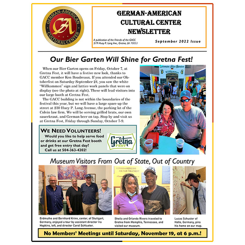 GACC September Newsletter 2022 Cover