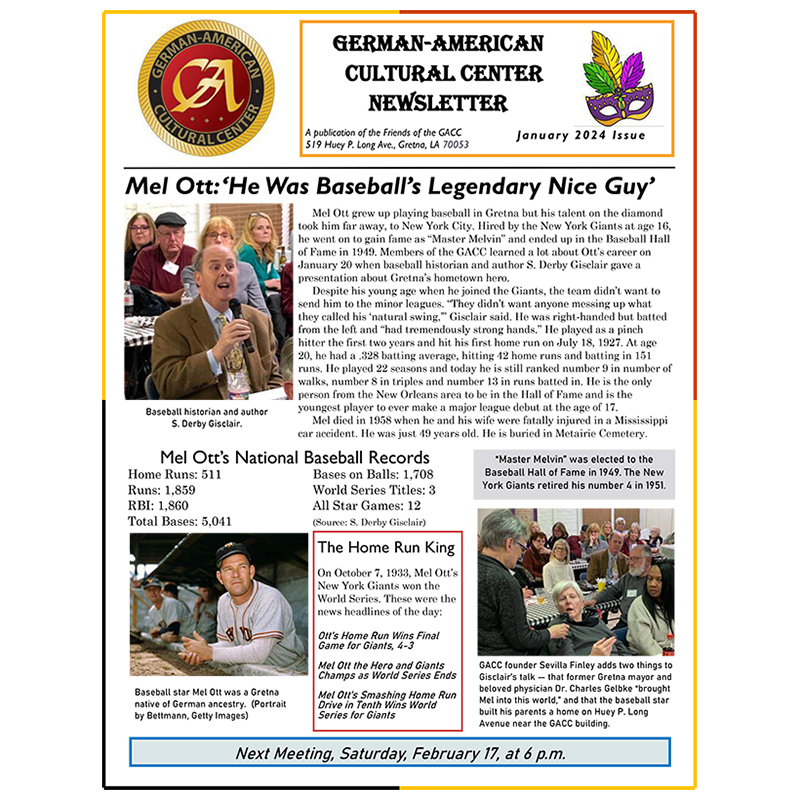 GACC January Newsletter 2024 Cover