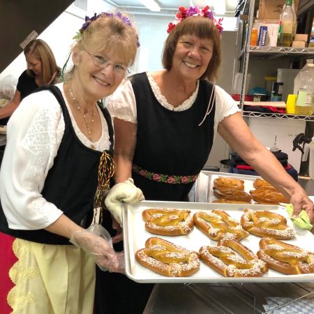 Baking pretzels is a tradition at our meetings and events.