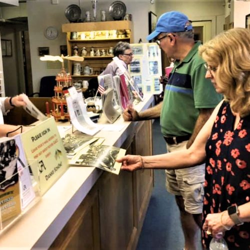Visitors learn about Gretna’s history as a German town.